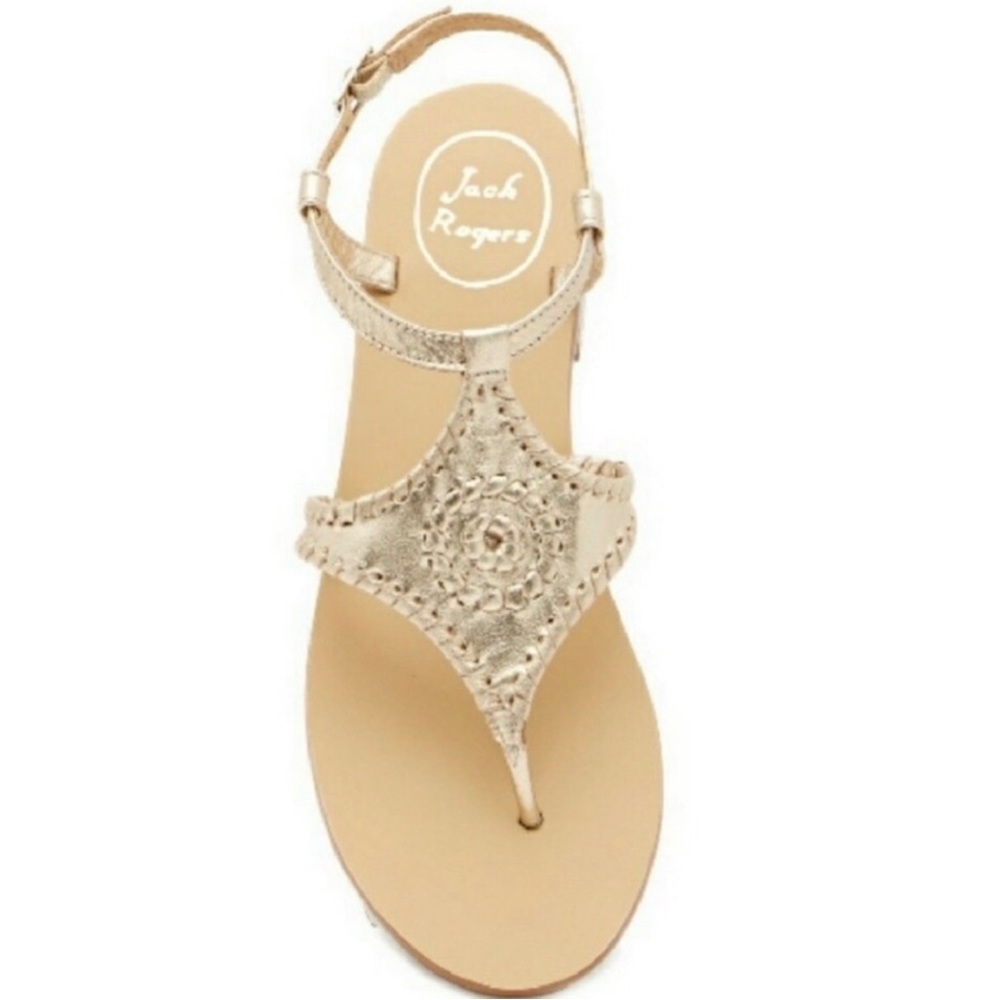 Jack Rogers Mack Sandal in Gold size 8